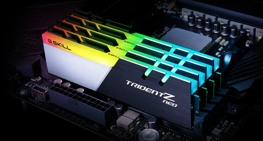 AMD Ryzen環境の鉄板メモリーとなるG.Skill「Trident Z RGB」、「Trident Z NEO」シリーズ。LEDバーによる彩りと、高クロック動作が魅力だ