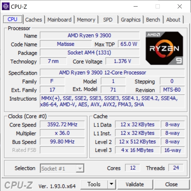 RYZEN9 3900X 最大4.6Ghz×12C24S 32G 512 4T リール - palanga777.lt